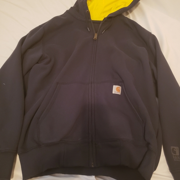 Carhartt Navy and Yellow Hoodie - Picture 1 of 3